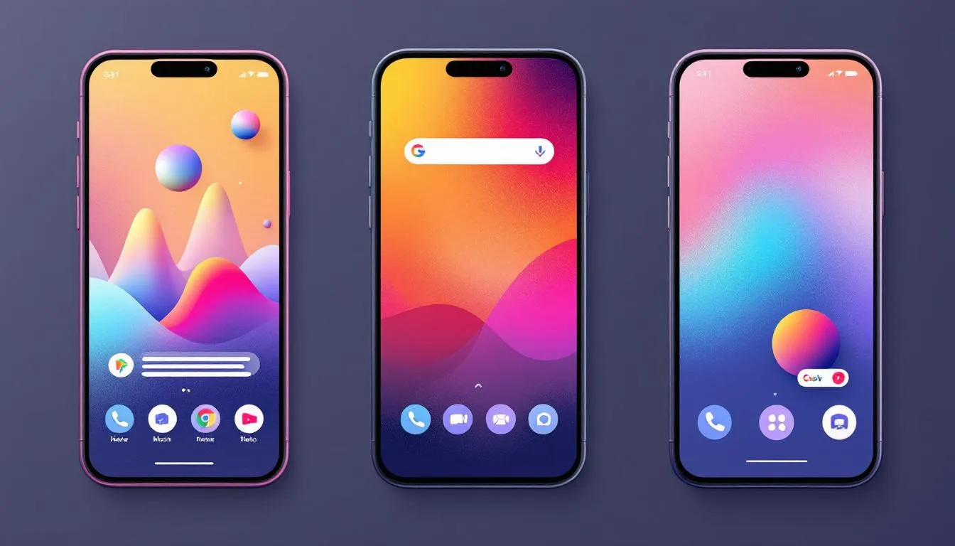 Tendances actuelles en graphisme pour applications mobiles.