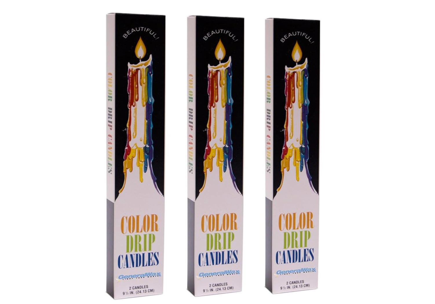 Color drip candles are a classic candle style.