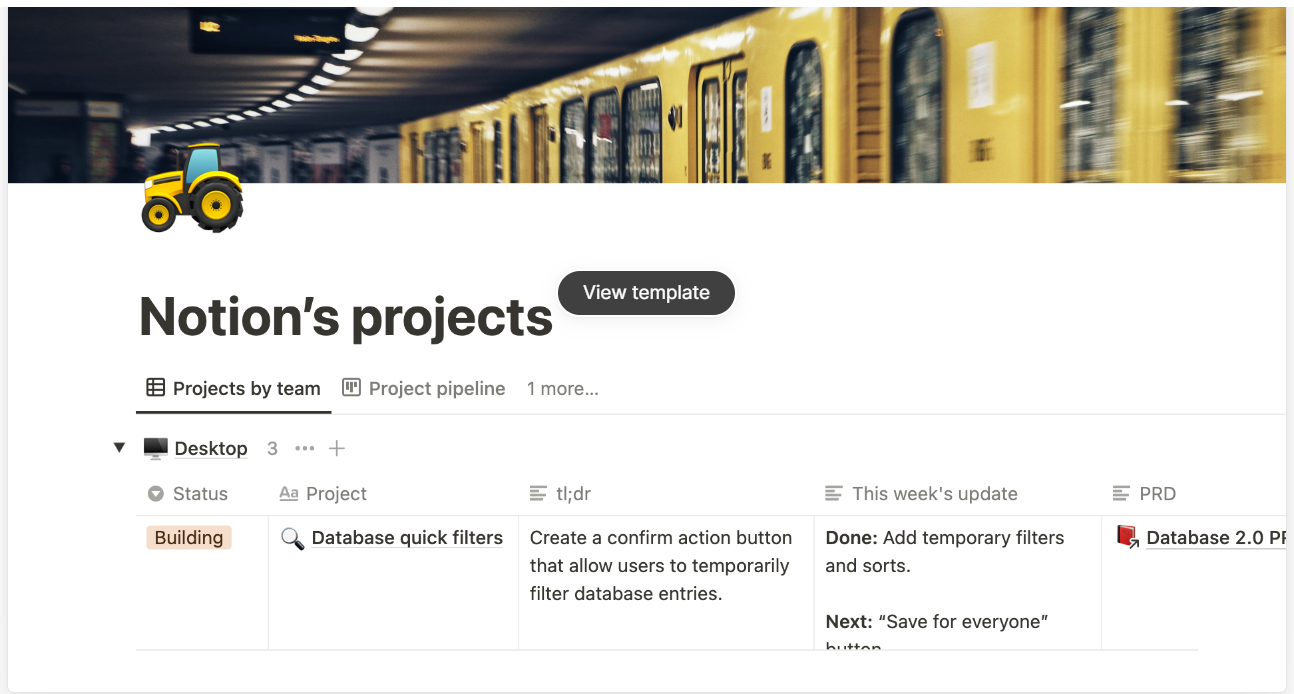 Notion templates - Project management 