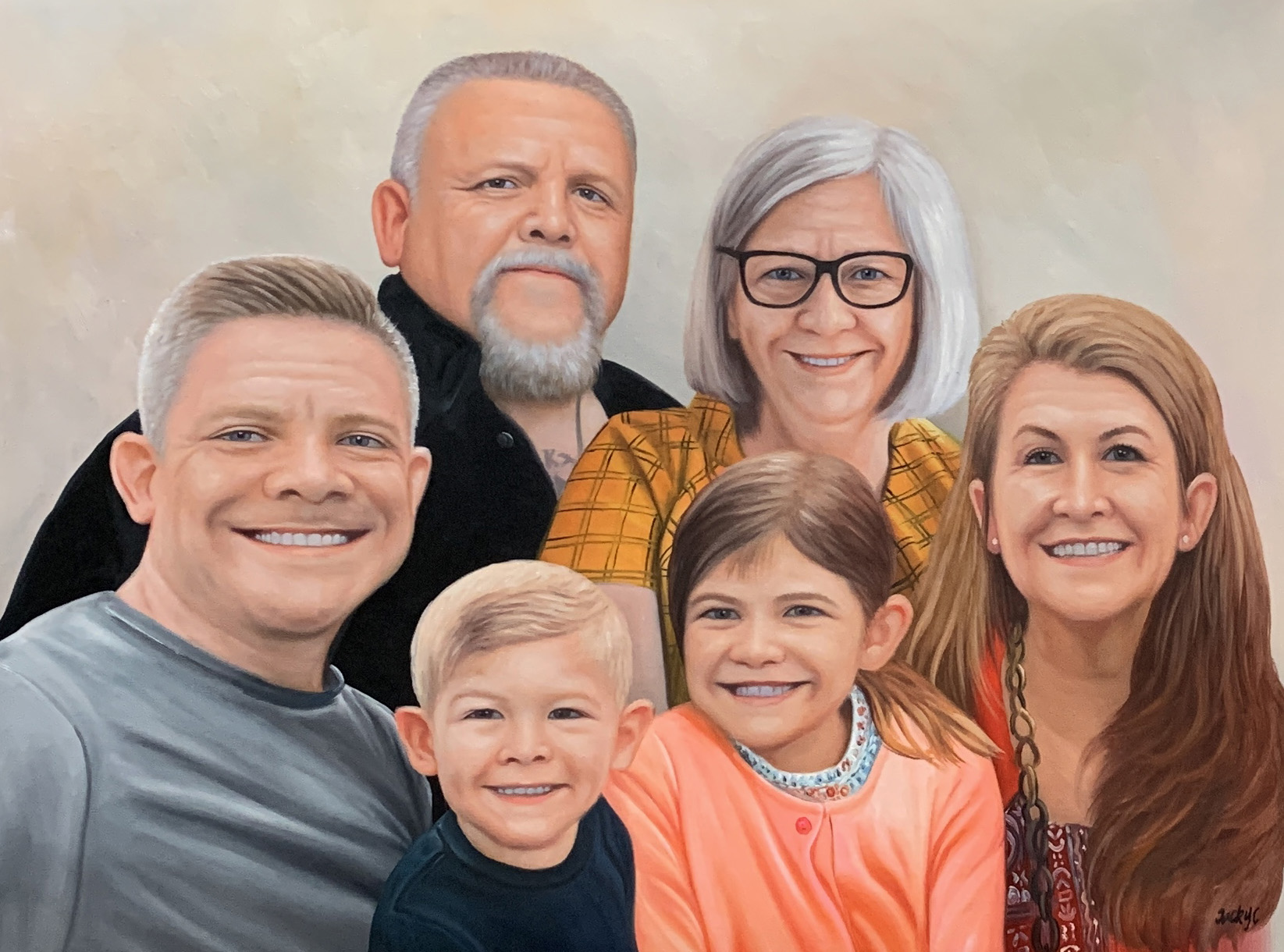 A compilation family portrait shows your deepest sympathy for their loss.