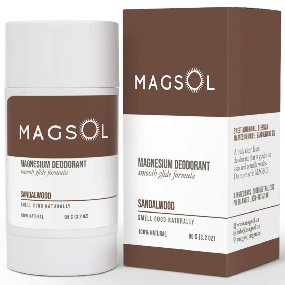 MAGSOL Natural Magnesium & Sandalwood Deodorant for Men & Women