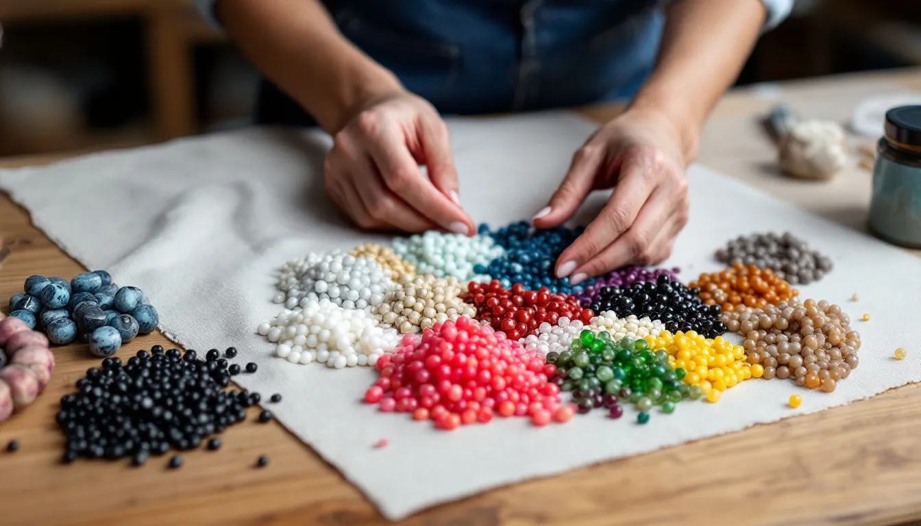 The image showcases a variety of high-quality beads made from materials like sterling silver and pearls, highlighting the beauty and craftsmanship of handmade jewellery. These exquisite pieces are perfect for creating unique collections of earrings and other accessories that tell a story and are loved by customers.