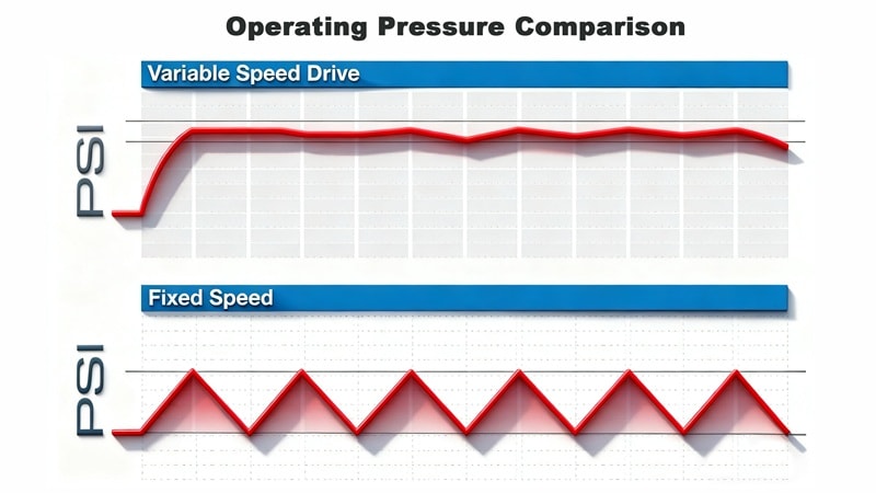 Operating pressure comparison