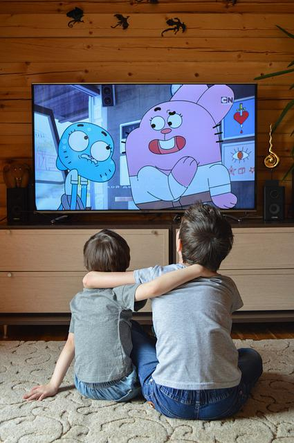 family watching TV