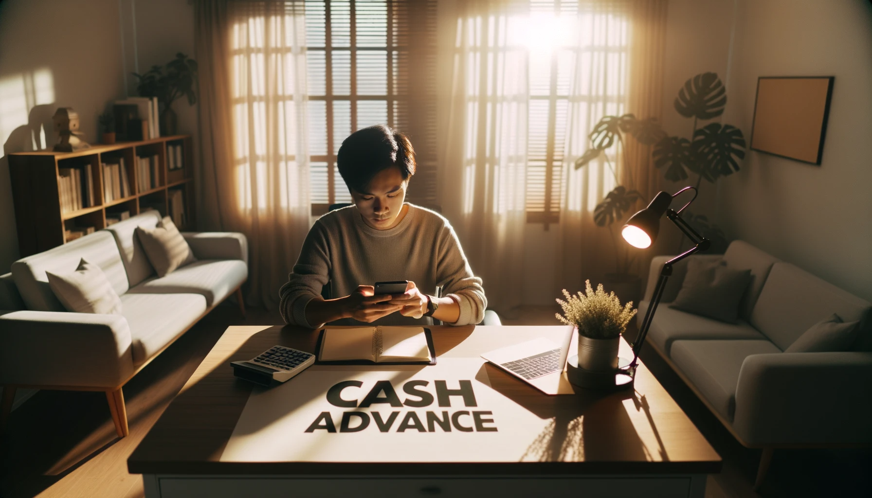 A person using a cash advance app to compare fees and interest rates