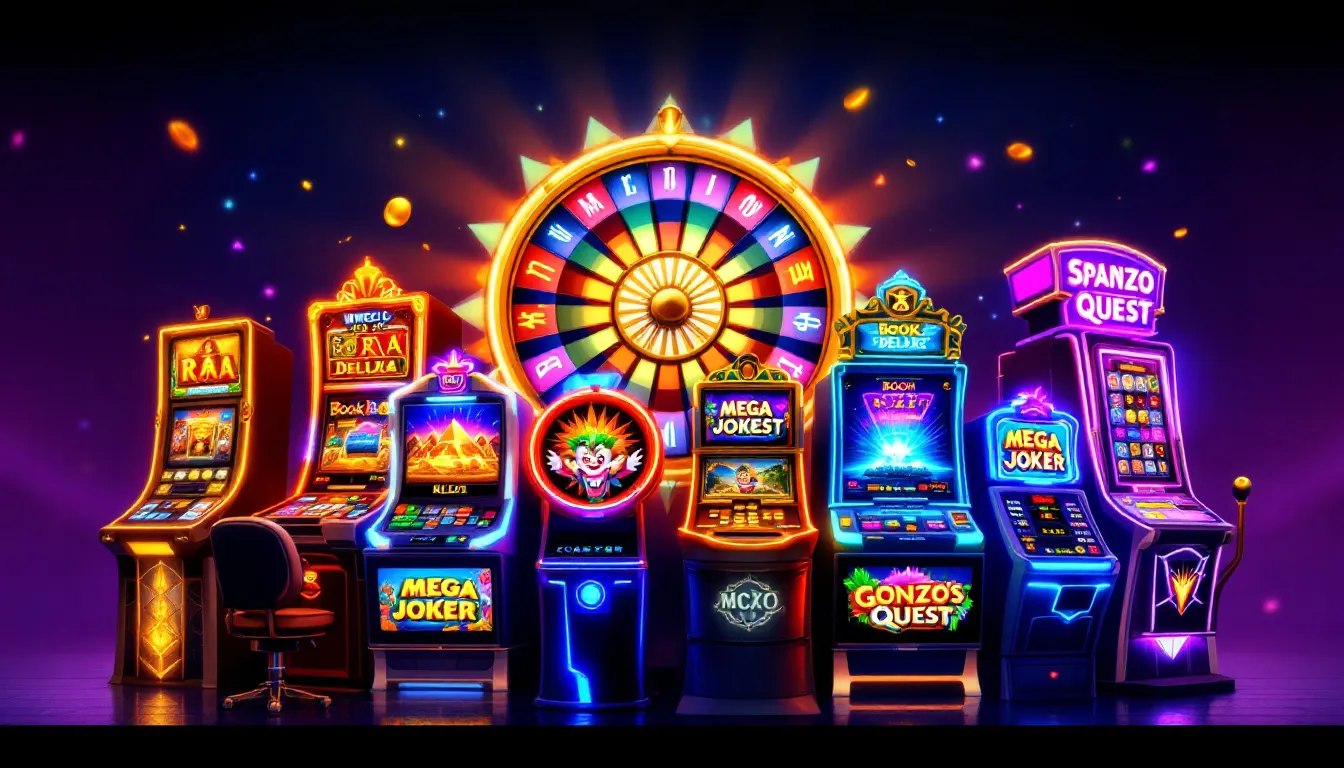 A selection of popular online slots available in the UK.