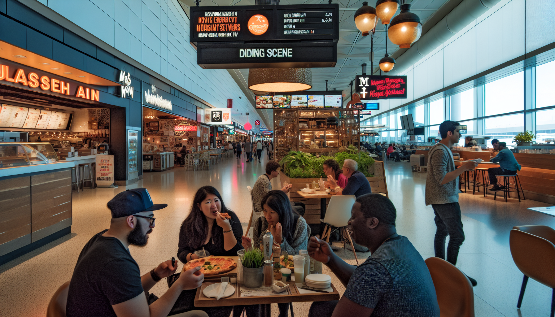 Diverse dining options at Newark Liberty International Airport