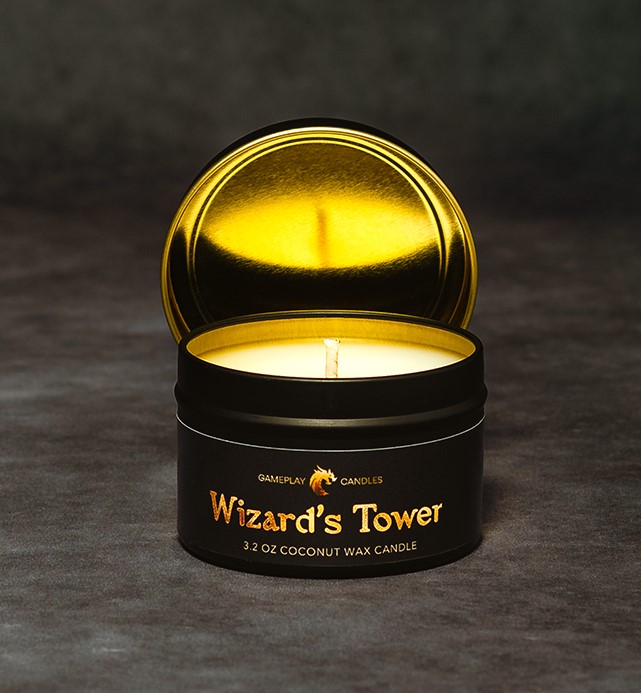 Our Wizard's Tower candle also has a burn time of ~8 hours, and will fill your table with the sweet scent of tobacco smoke!