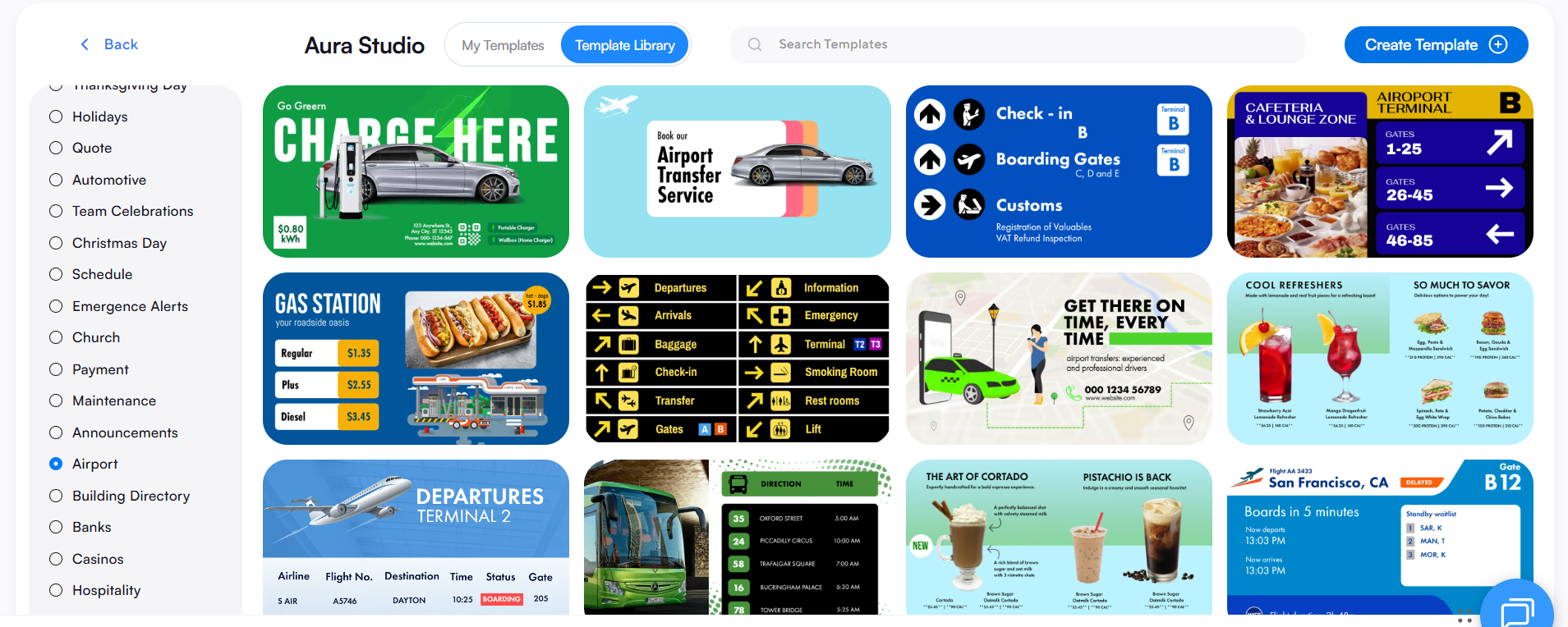 7 Best Digital Signage Software Providers for Airports 4 templates