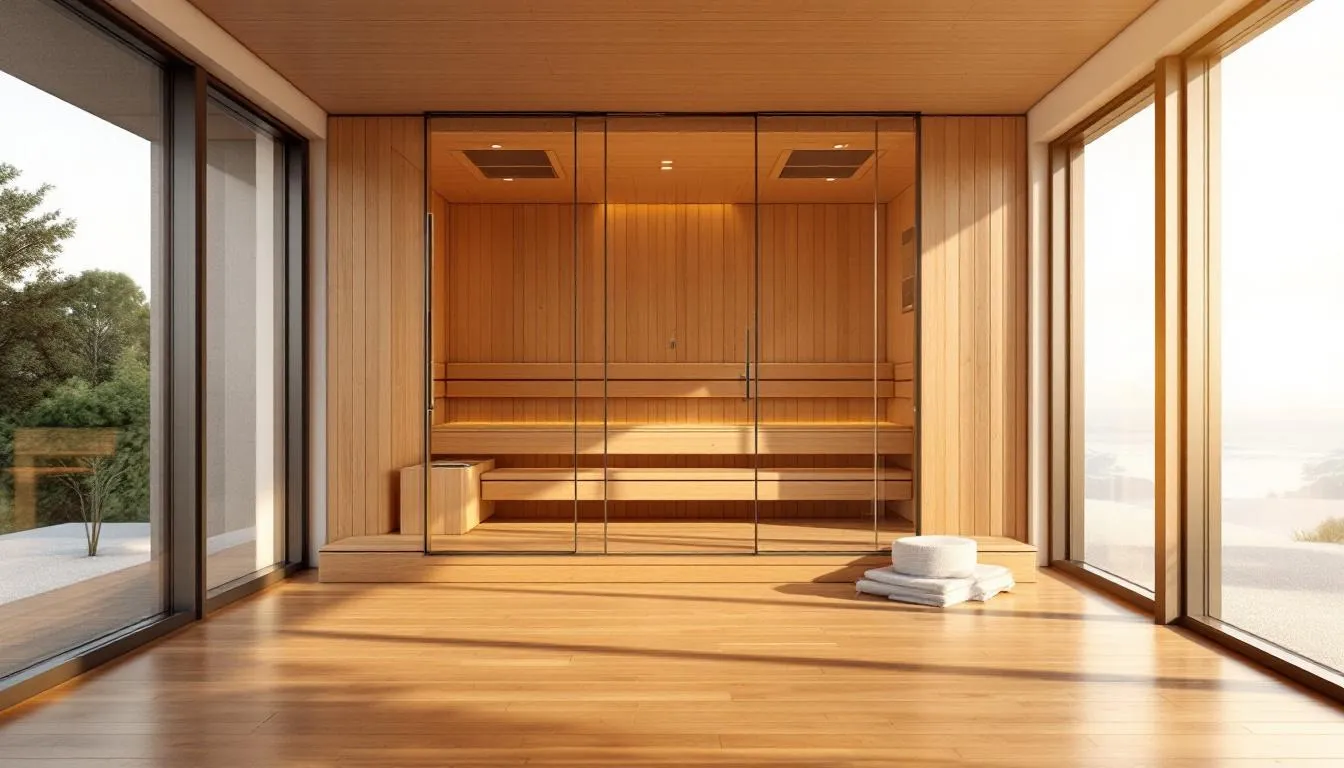 A well-ventilated sauna environment with proper air quality and ventilation systems.