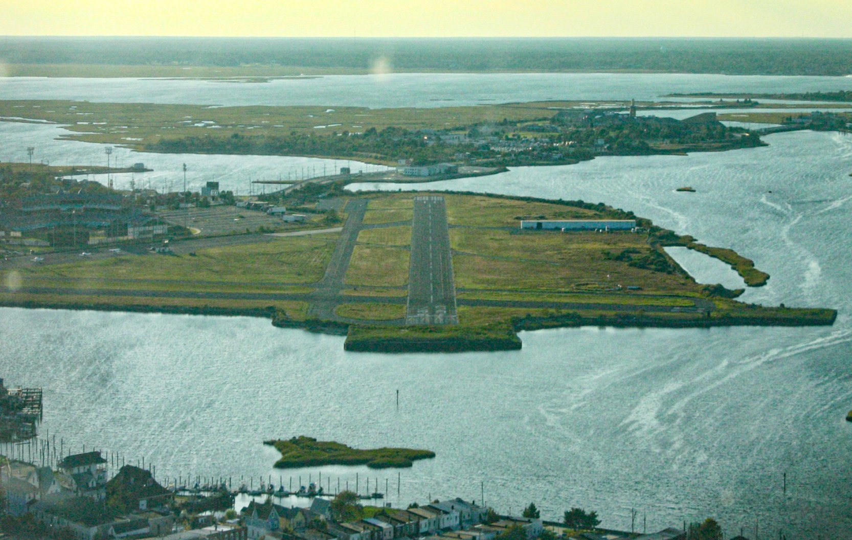 Bader Field airport from aerial view.