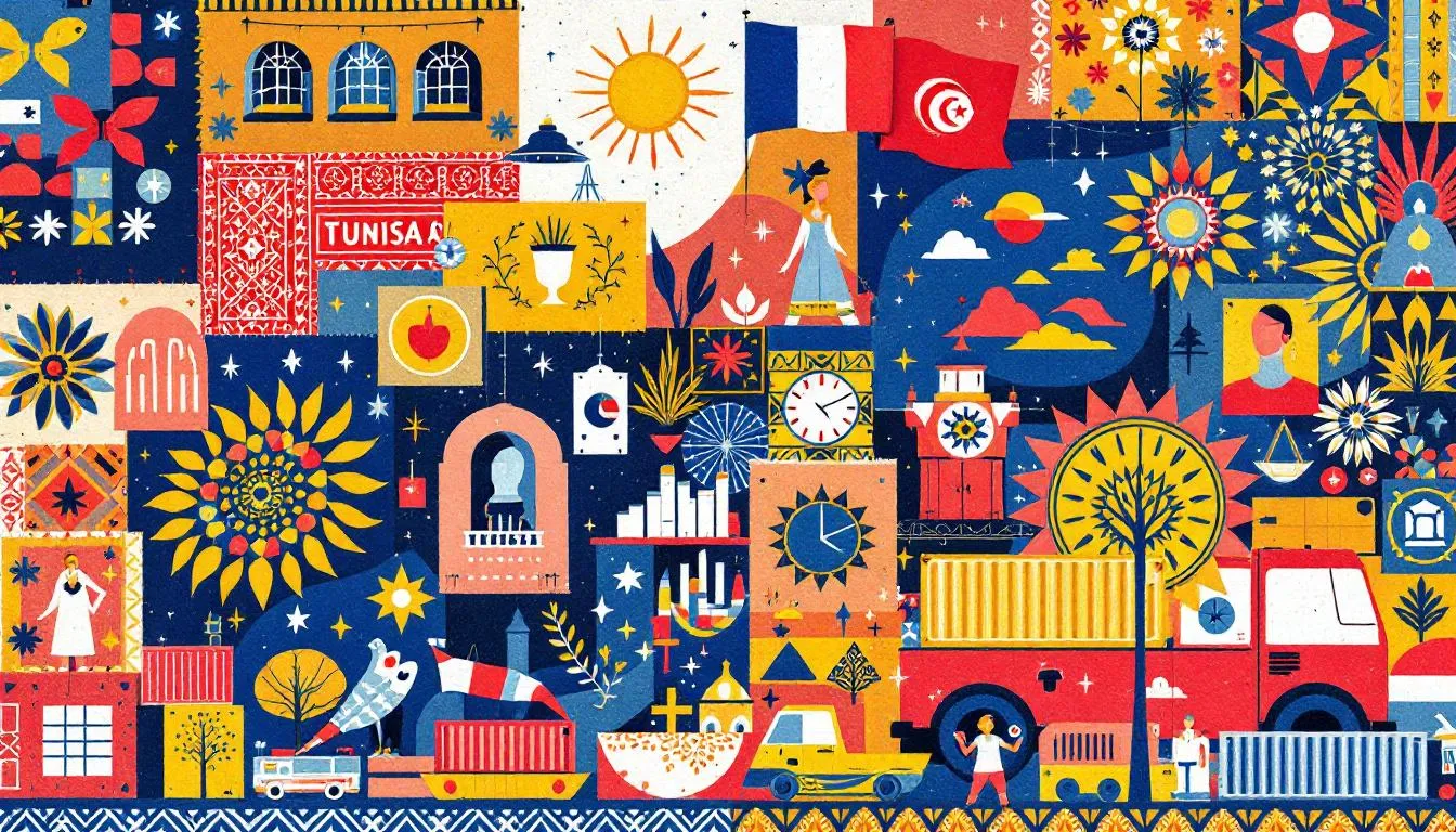 Image d'une activité commerciale entre la Tunisie et la France.