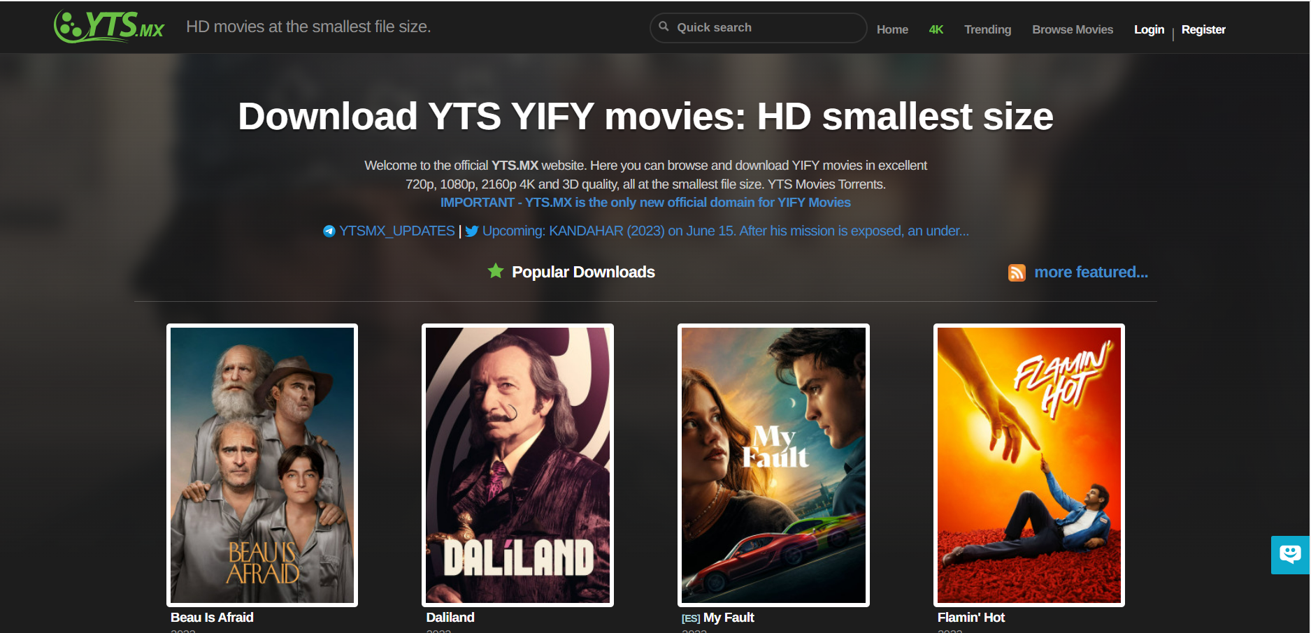 YTS.mx is one of the best to download torrent links on your macOS