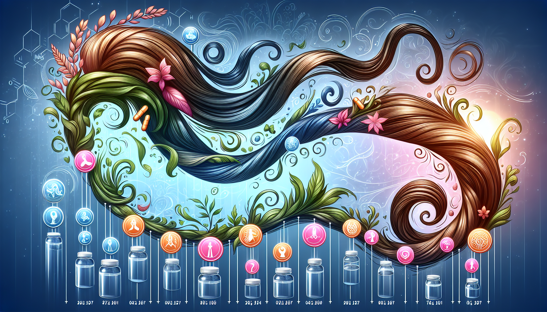 An illustration depicting the timeline of hair growth supplements effectiveness.