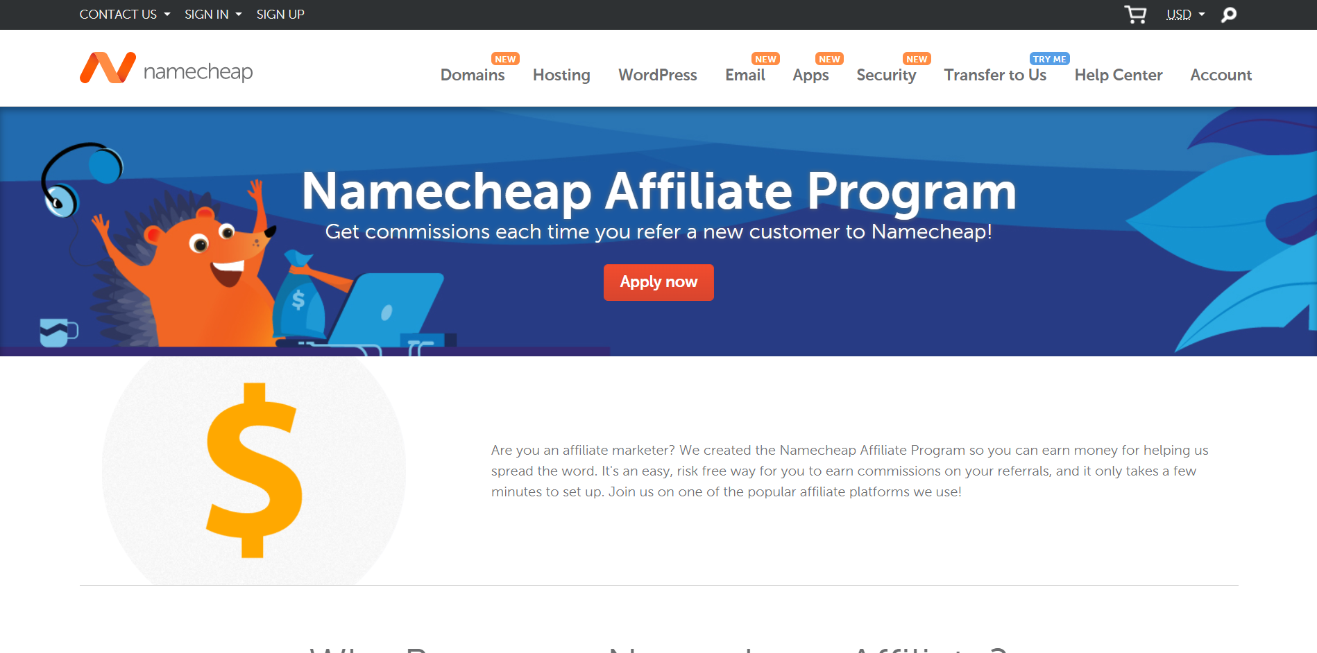 Namecheap affiliate program