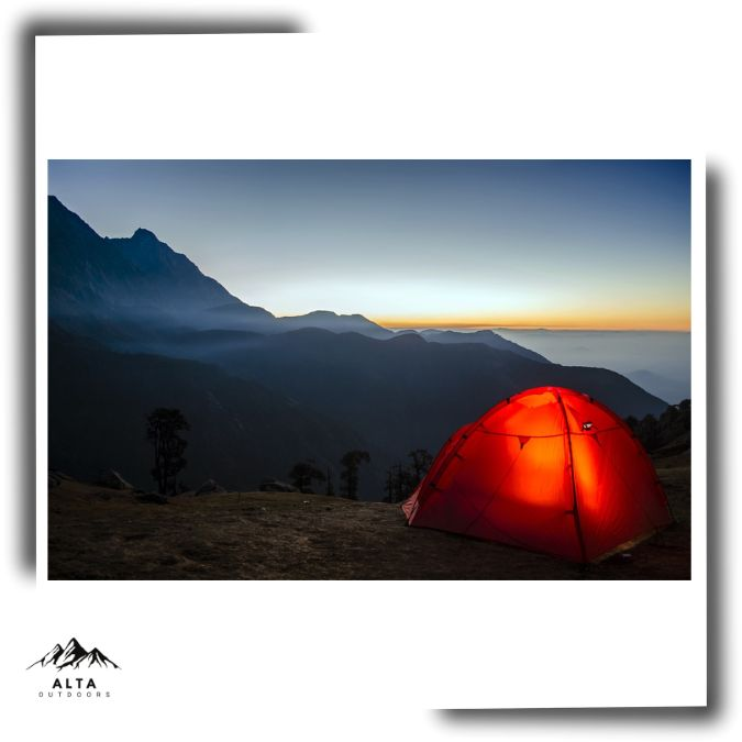 tent overlooking mountains