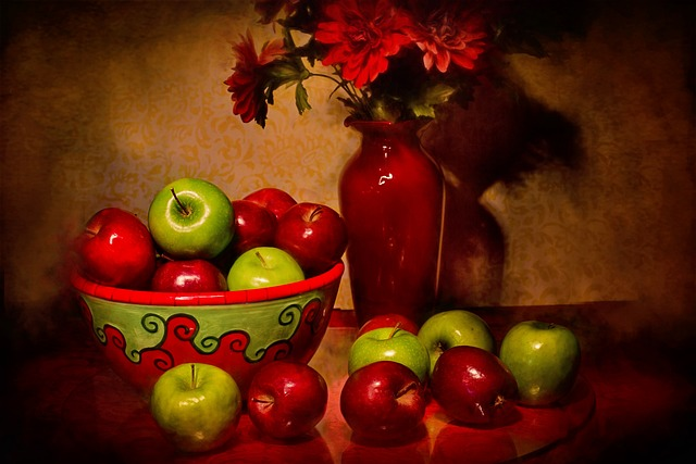 still life, apples, fruit original artwork