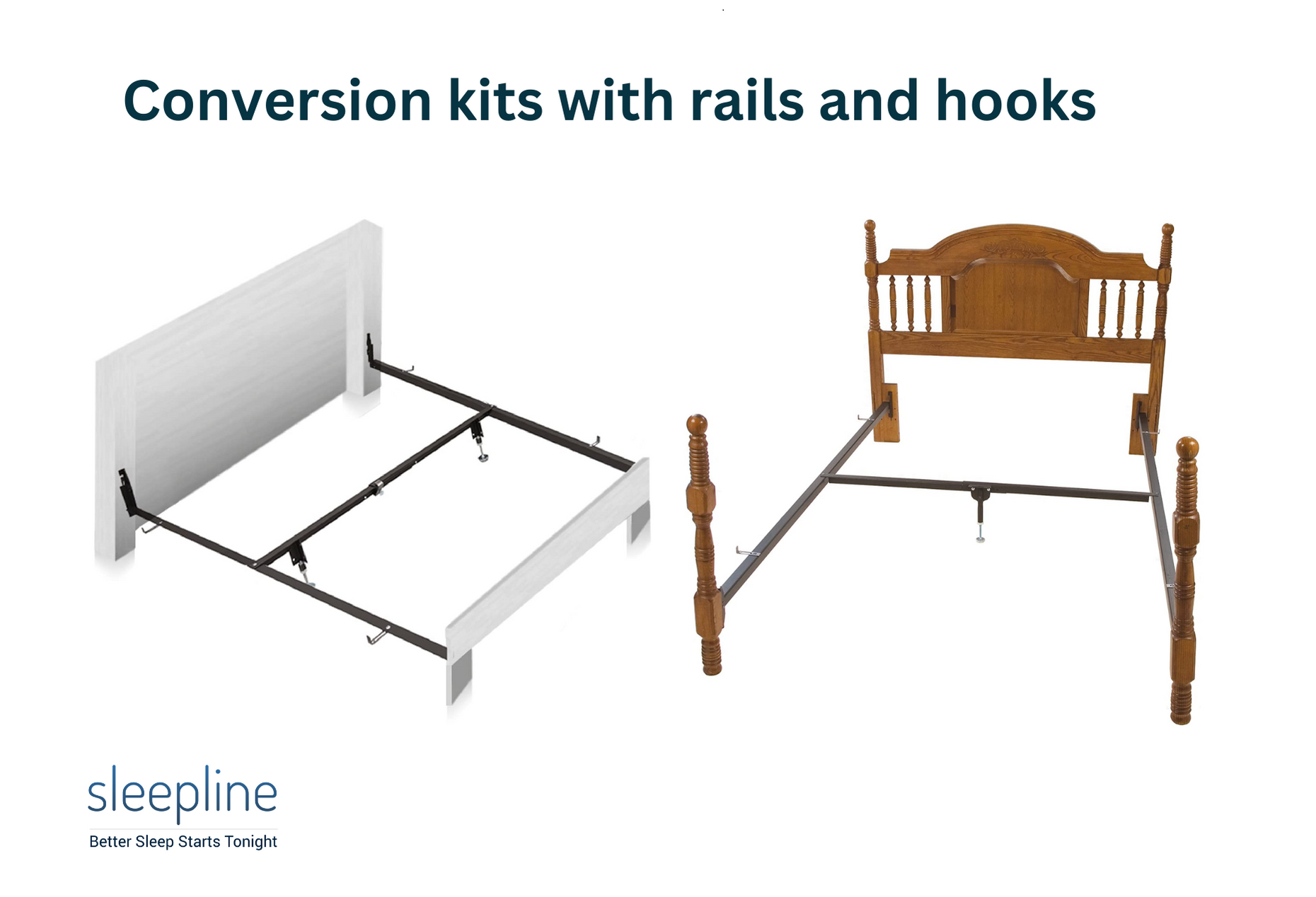 Full-to-queen bed frame conversion kits