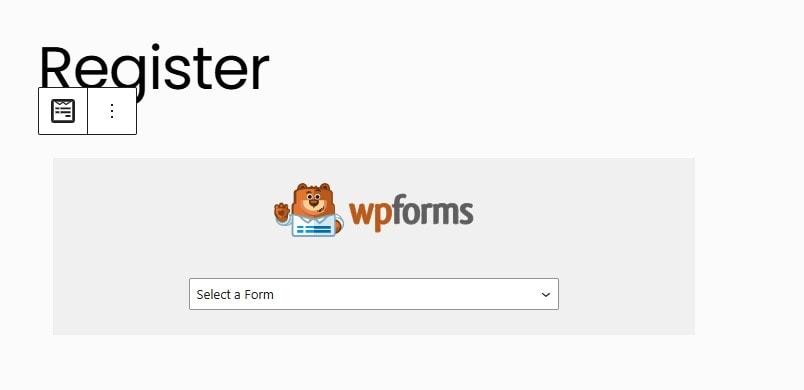 Registration form