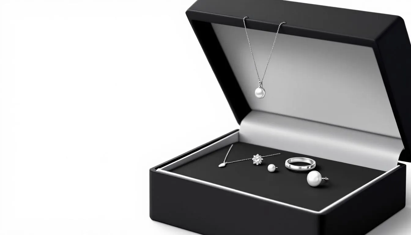Silver plated jewelry displayed elegantly in a jewelry box.
