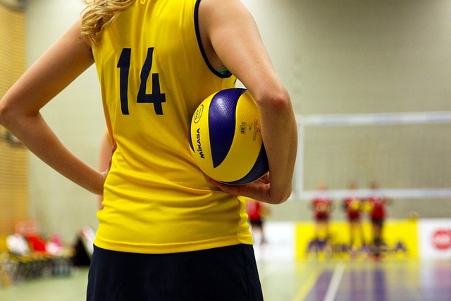 volleyball, ball, player