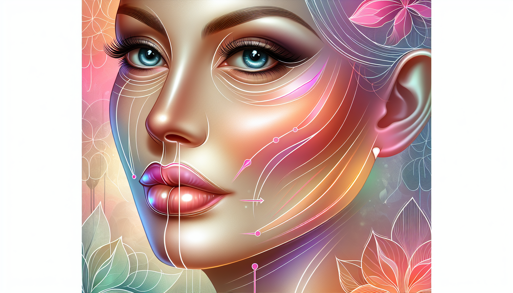 An illustration depicting the benefits of dermal fillers for enhancing facial features.