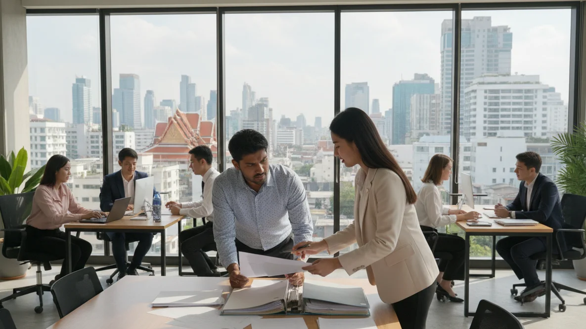 Key documents including dummy ticket for Thailand work visa