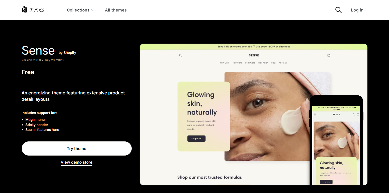 free shopify themes - sense 