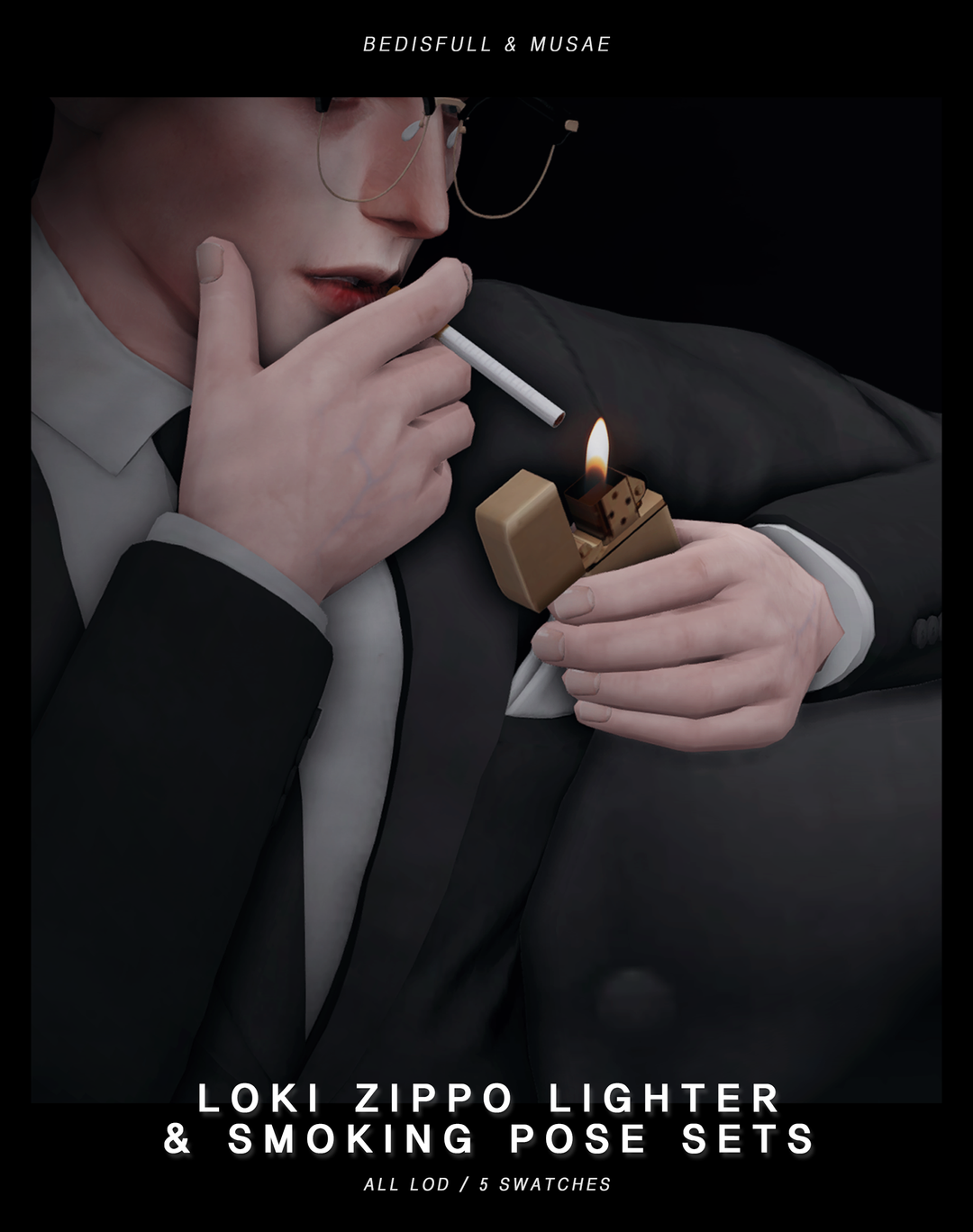 Loki Zippo Lighter and Smoking Pose Set