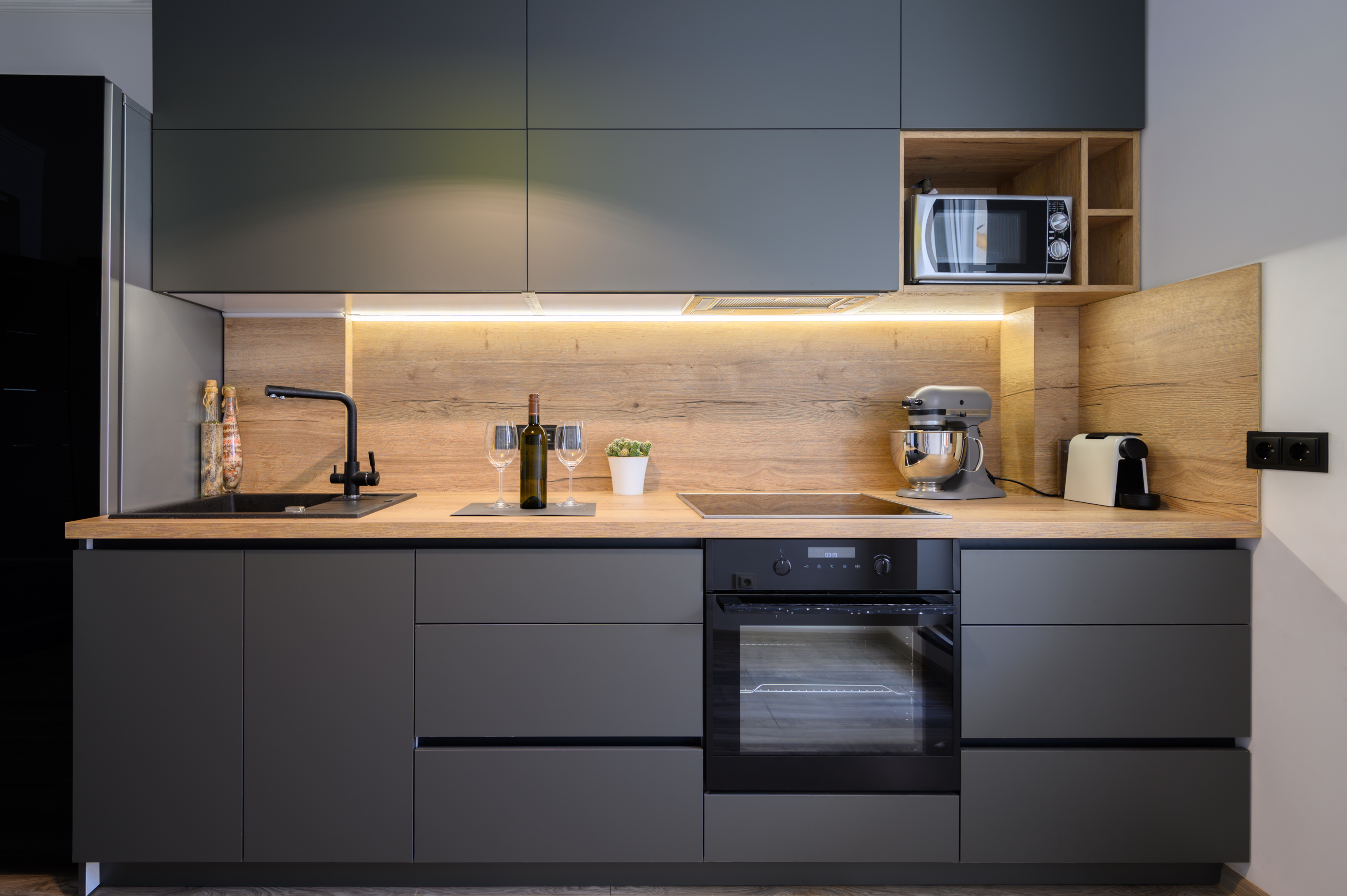 Dark grey kitchens
