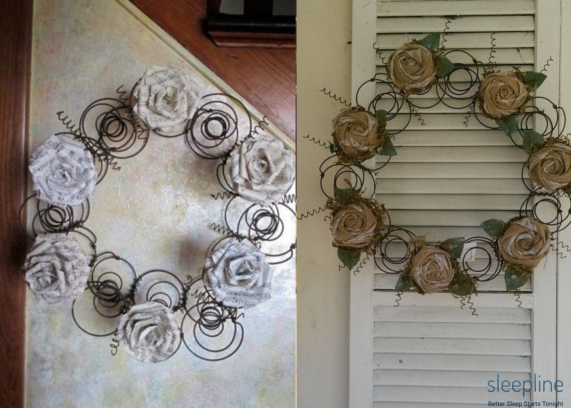 Outdoor wreath made out of upcycled mattress springs