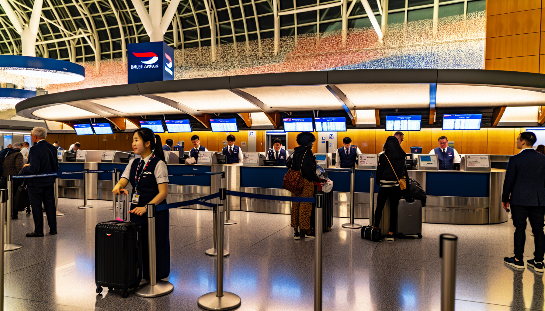 British Airways check-in counters at Newark Airport