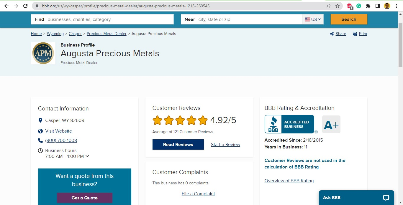 Augusta Precious Metals Review - Everything You Need To Know