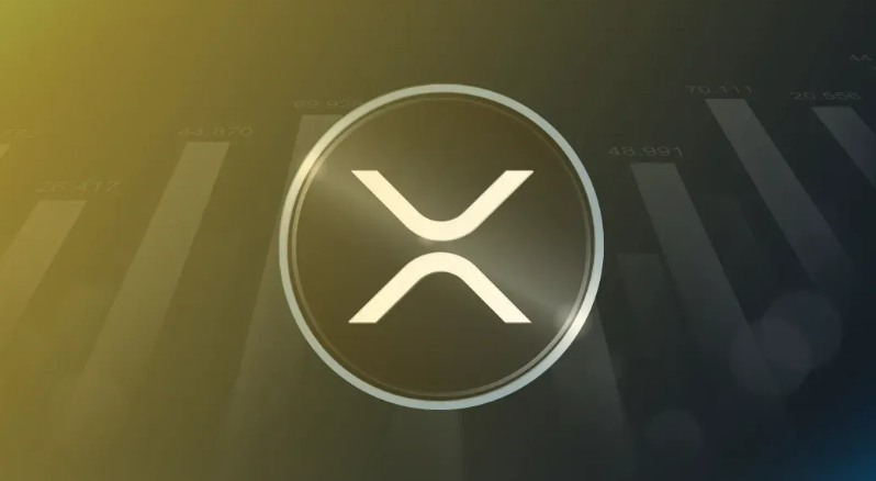 Factors influencing XRP's price in 2025, image of an XRP logo in front of a screen chart. 