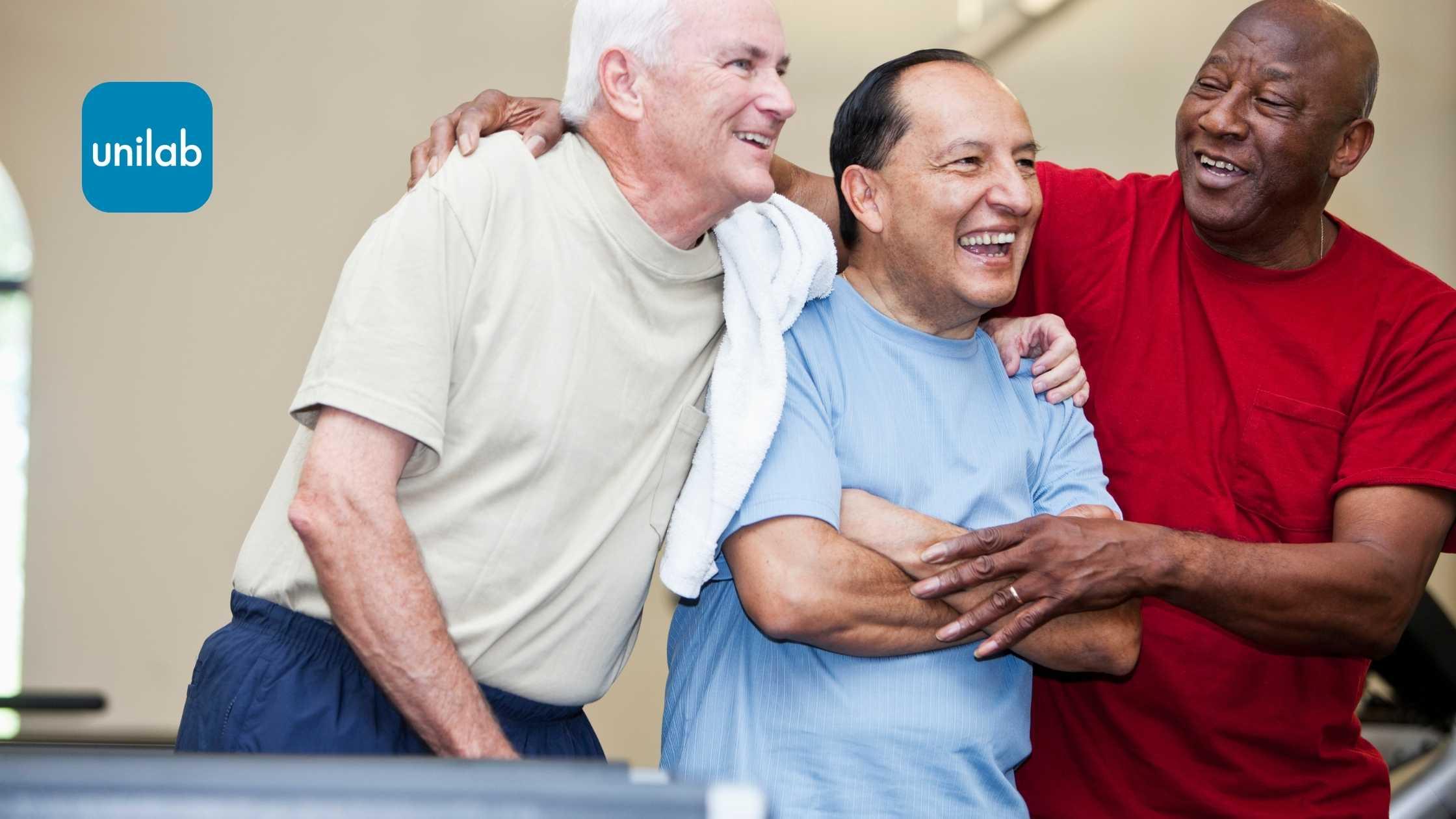 Older men laughing together