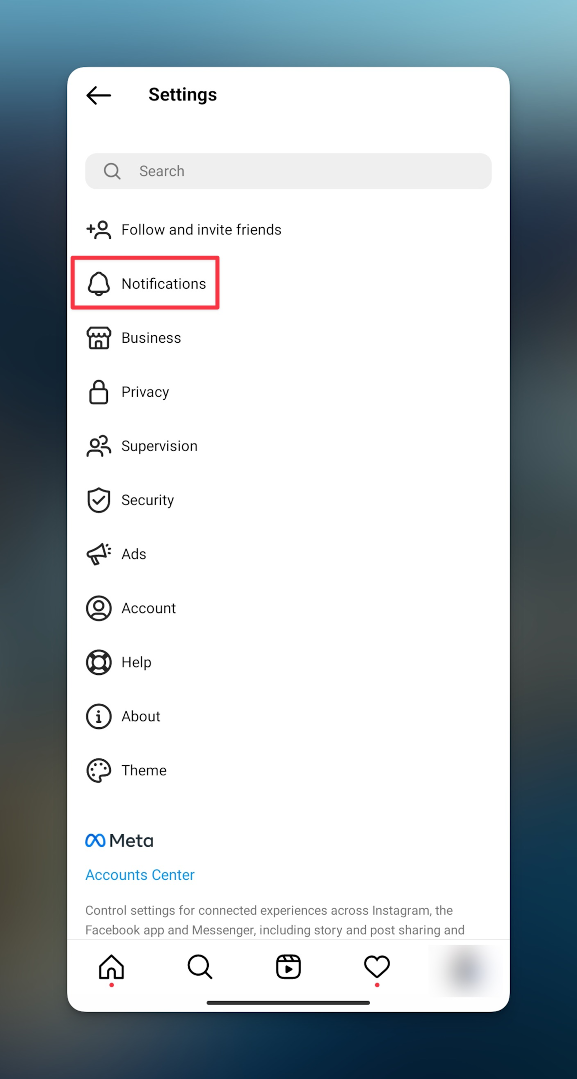 Remote.tools show to tap on "Notifications" to pause notifications for your account