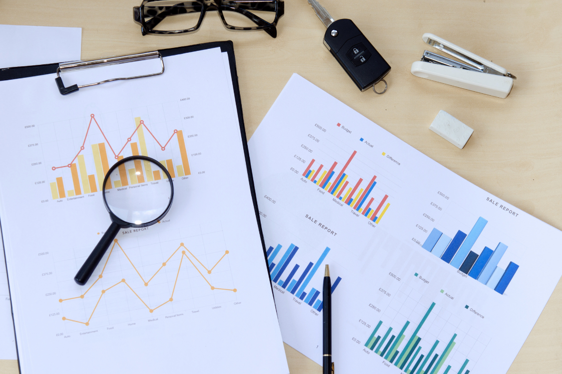 Financial performance charts and graphs used for small business valuation and planning