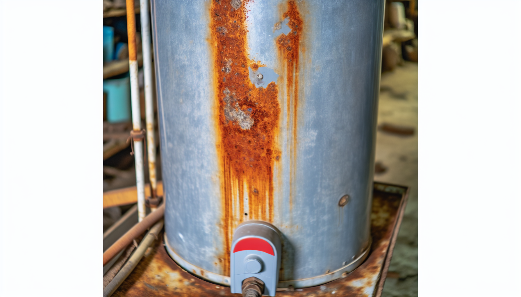 Water heater with rust and corrosion