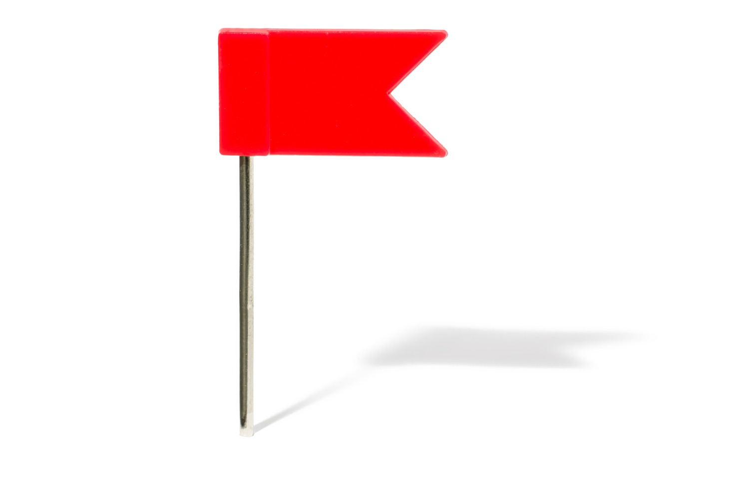 A red flag on a white background.