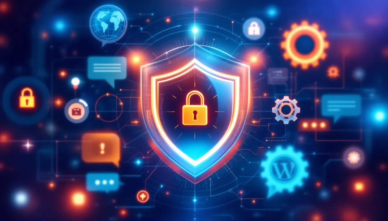 A graphic representation of robust security measures for WordPress sites.