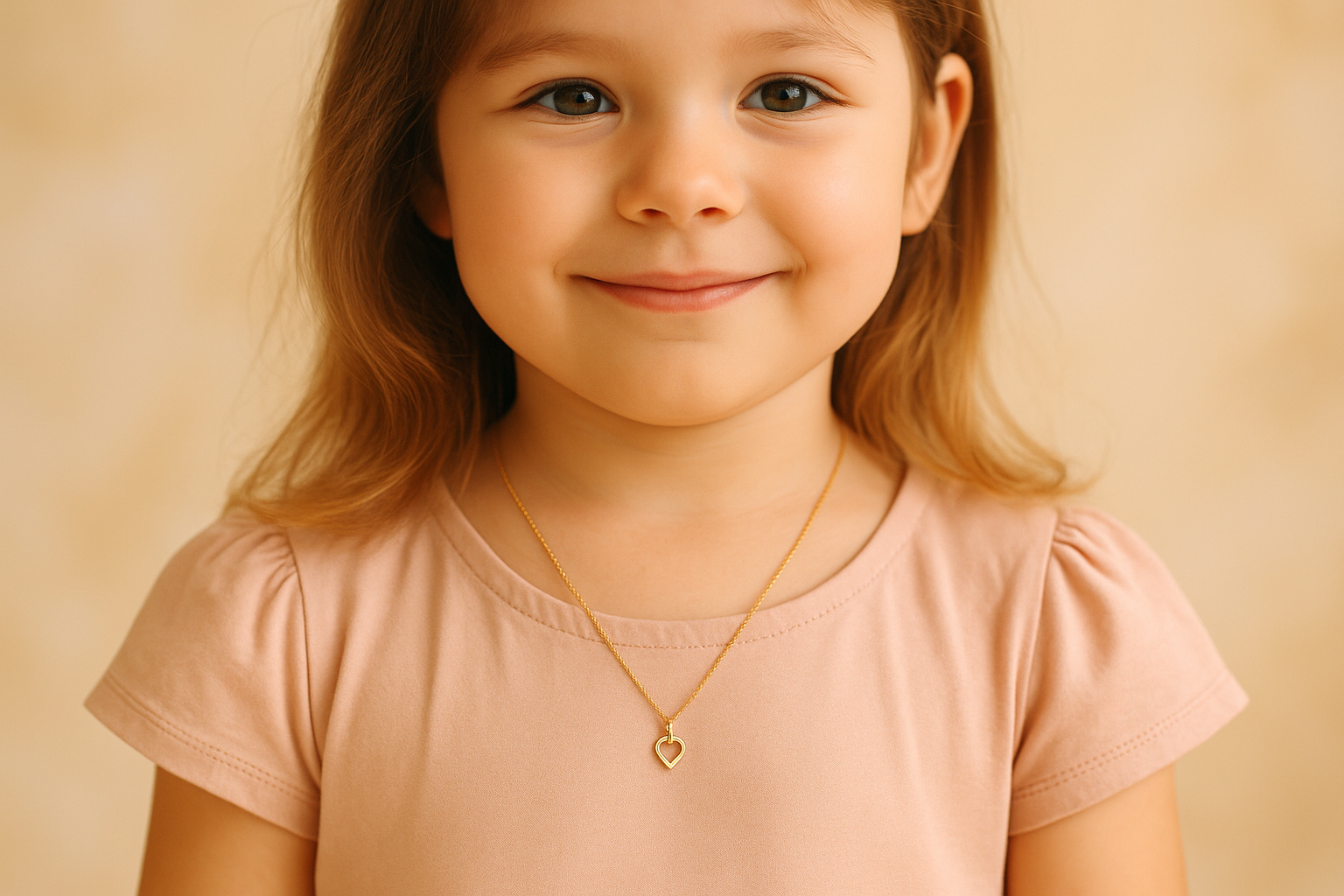 Mergaitė su auksine grandinėle ant kaklo