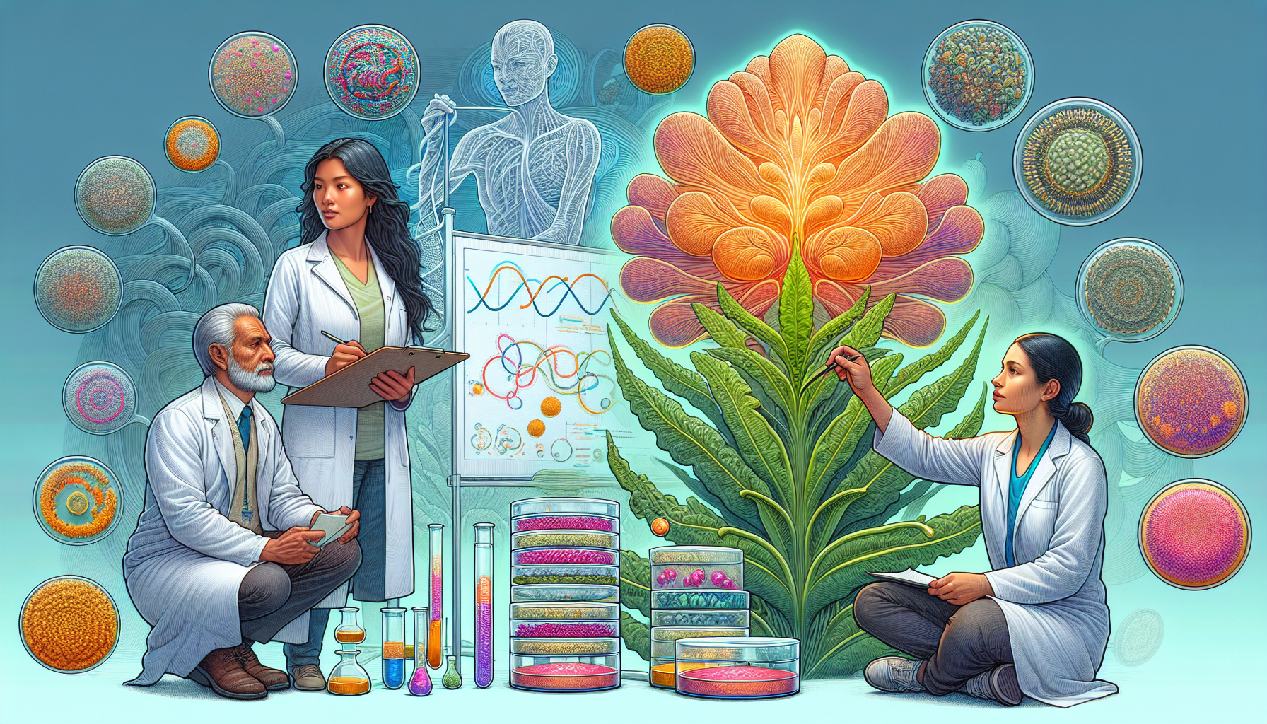 Illustration of a scientific research study on KSM-66 ashwagandha