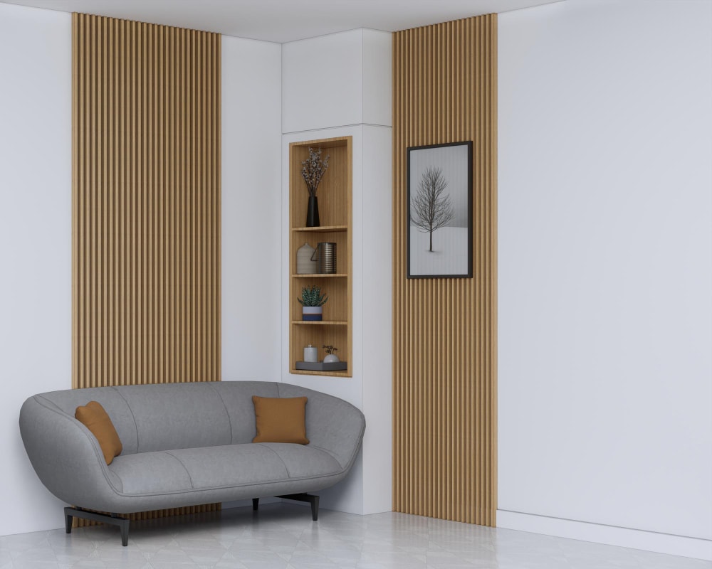 interior wood slat wall ideas for corner room