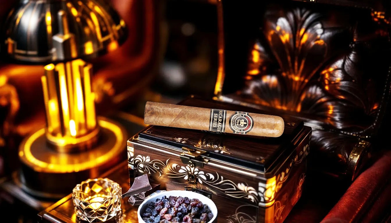 An artistic representation of the flavor profile of a Montecristo cigar.