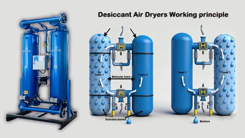 Desiccant Air Dryers working principle