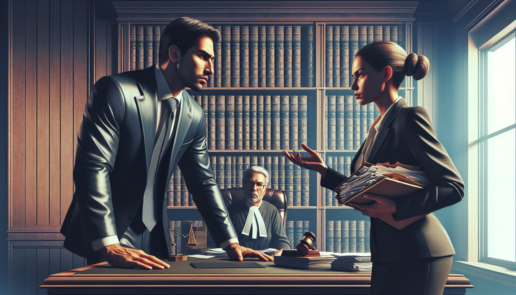 Illustration of an attorney negotiating with an insurance company