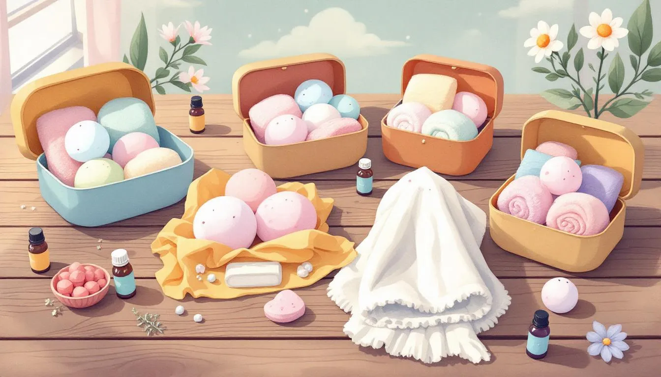 A collection of self-care kits featuring bath bombs and other relaxation items.