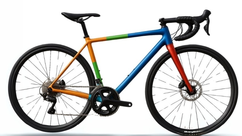 Bicycle wrapped in different vinyl wrap color options