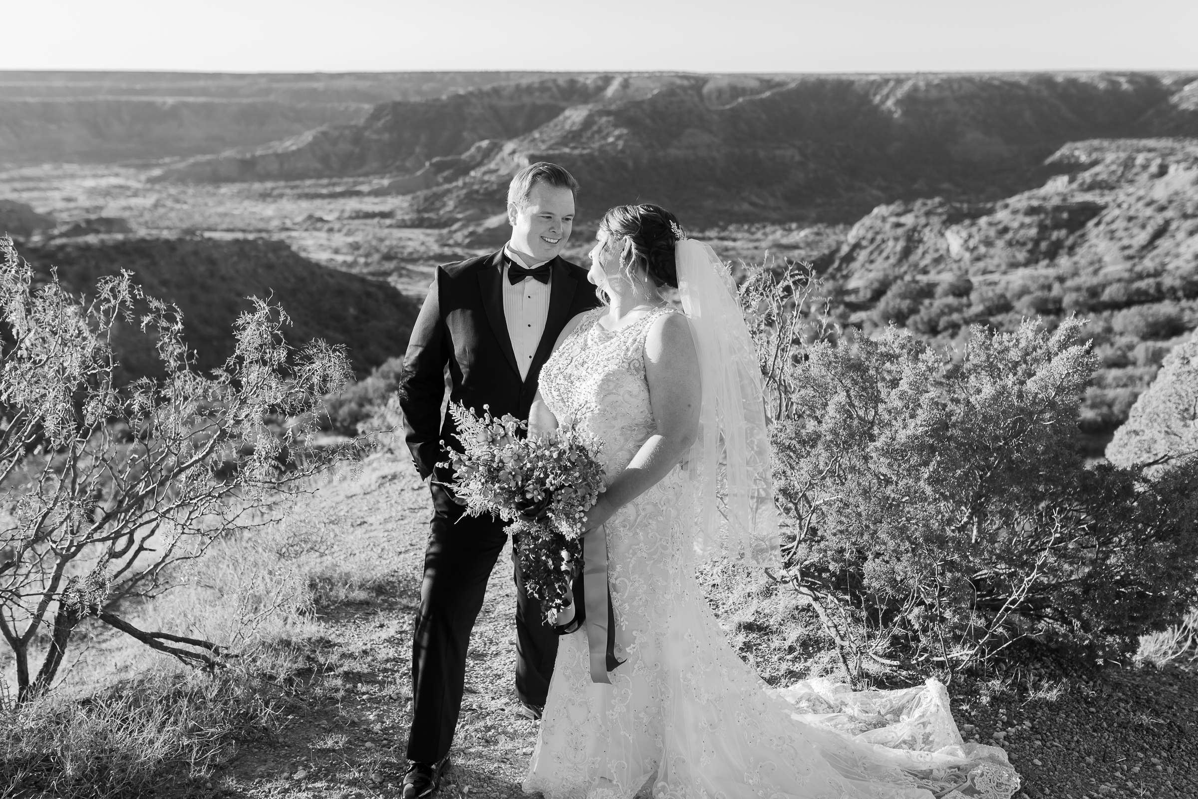 The best place for a hiking Elopement in Texas is Palo Duro State Park.