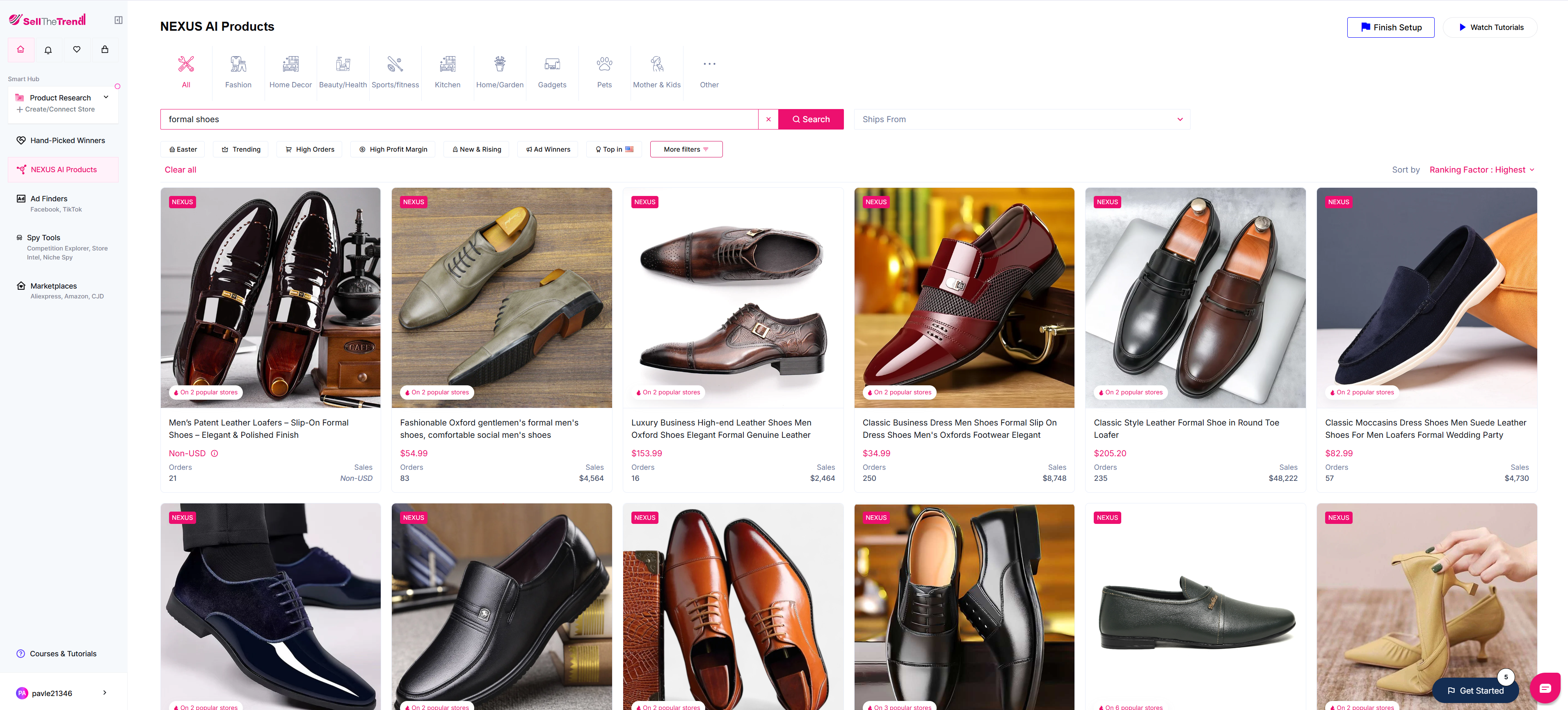 using sell the trend nexus ai for sports formal shoes
